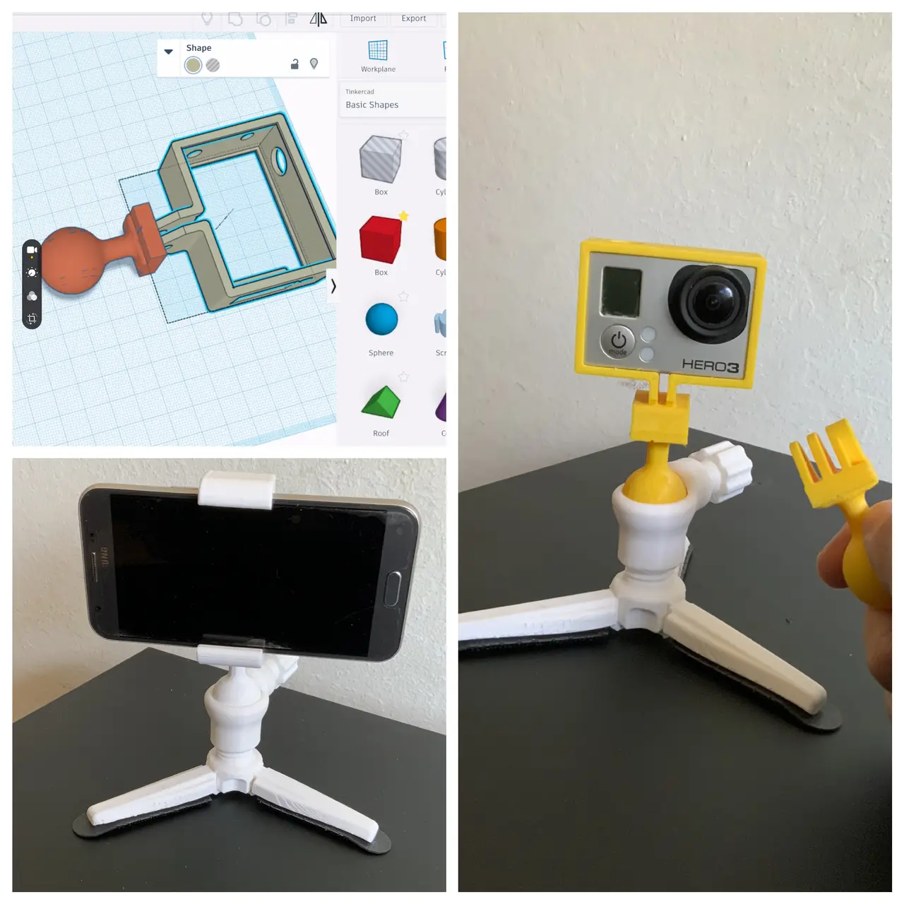 GoPro mounts for phone tripod — modelo 3D