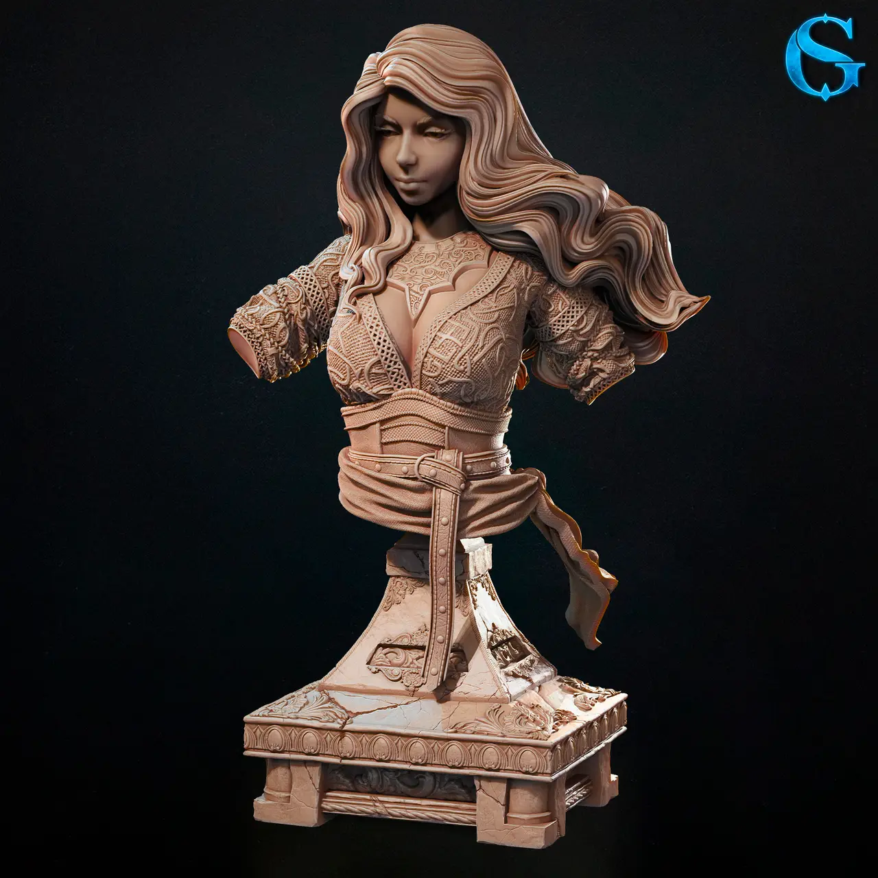 Bust Randomina - Female Human Chaos Sorceress | Pre-Supported — modelo 3D