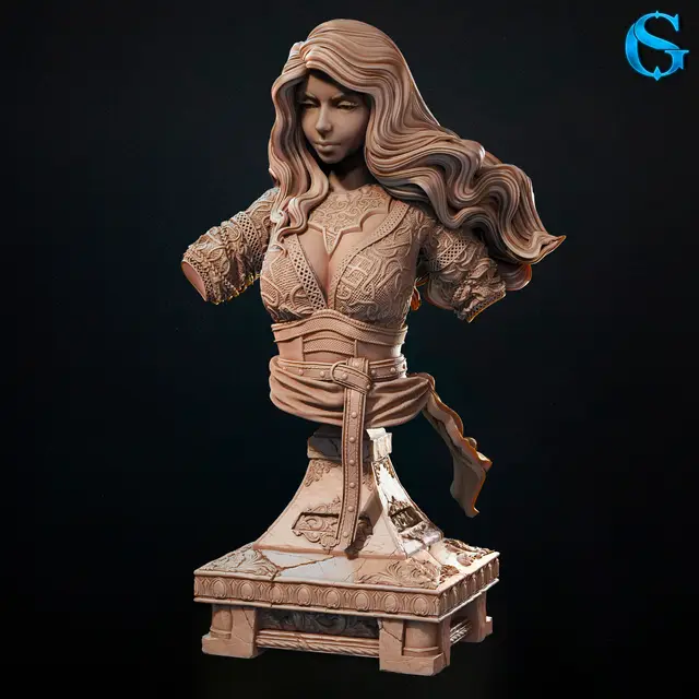 Bust Randomina - Female Human Chaos Sorceress | Pre-Supported — modelo 3D