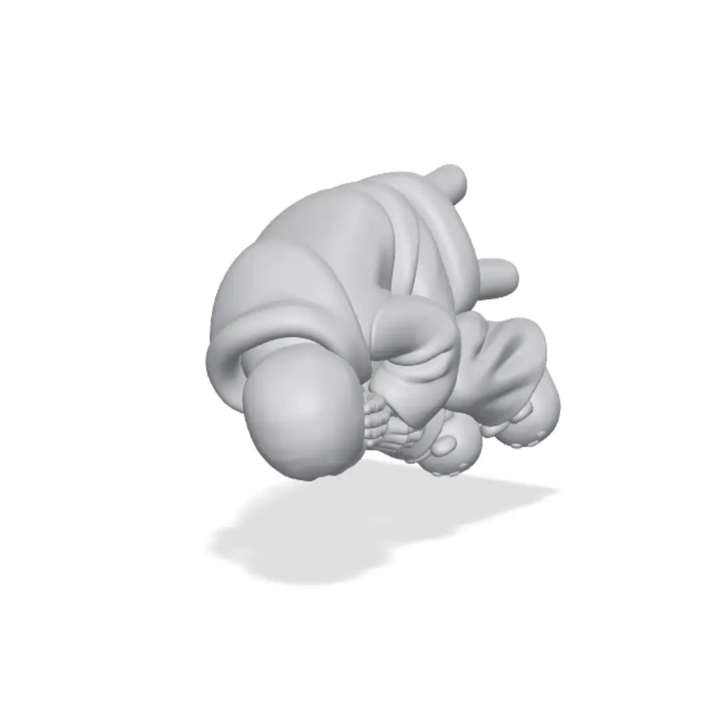 Sad Reaper – Cute Skeleton in Bunny Slippers — modelo 3D