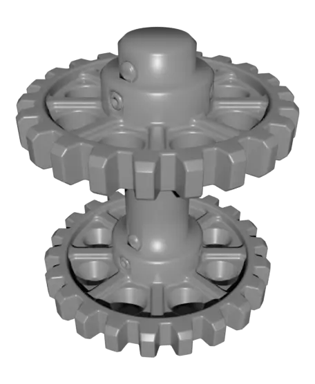 Double Gear Pen Holder — modelo 3D