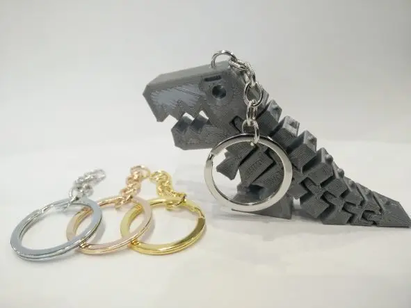 Flexi Rex Keychain with a hidden loop — modelo 3D