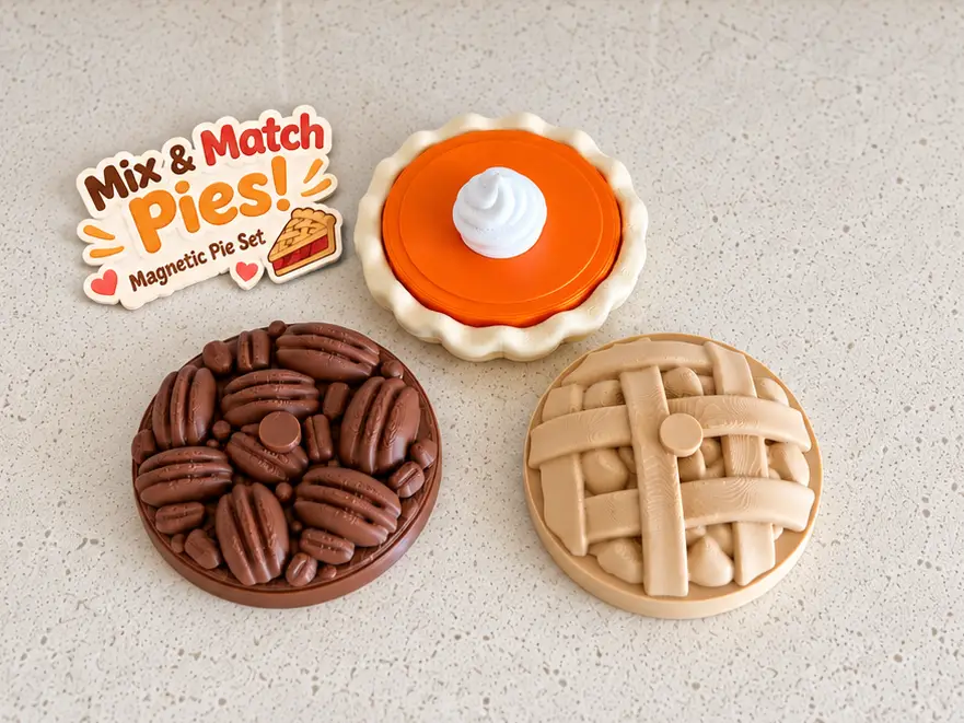 Magnetic Interchangeable Pie Set | Pretend Play — modelo 3D