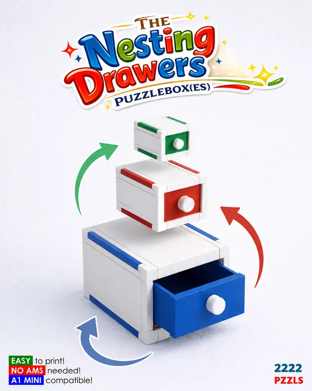 Nesting Drawers | 3 puzzles in 1! — modelo 3D