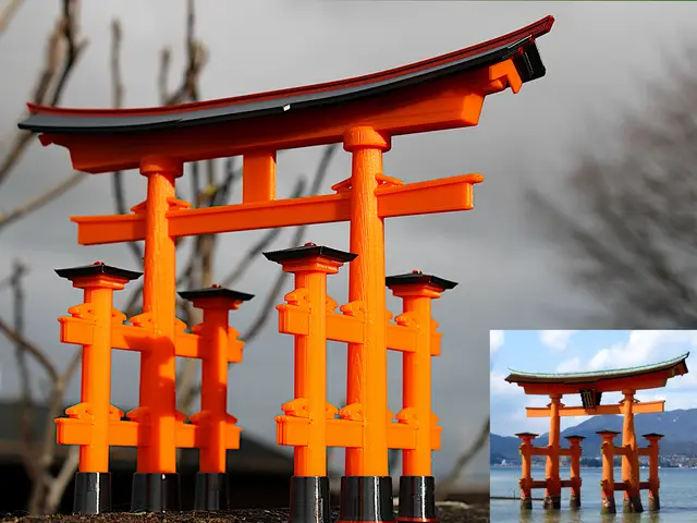 Japanese Shinto Shrine Gate (Torii) No Supports 3D Puzzle — modelo 3D