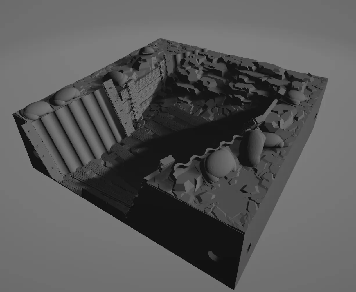 Trench of death #2 - Wide trench - alt Trench end (prototype) — modelo 3D