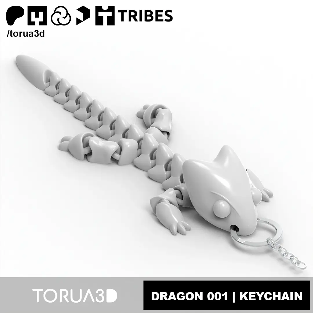 Articulated dragon 001 - Keychain — modelo 3D
