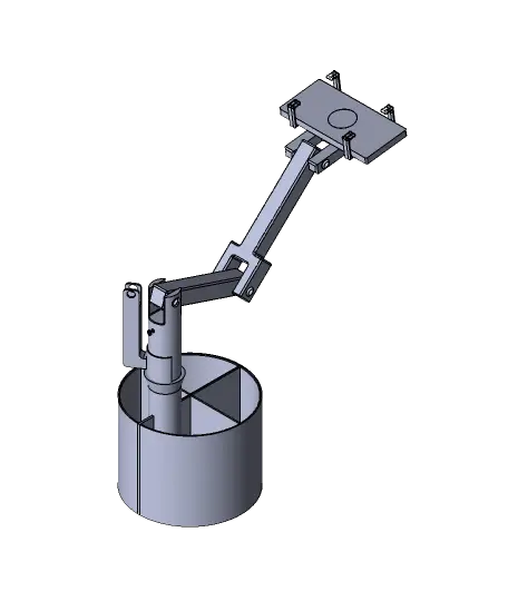 Multi-purpose Phone Stand with inbuilt ringlight mount and penstand — modelo 3D