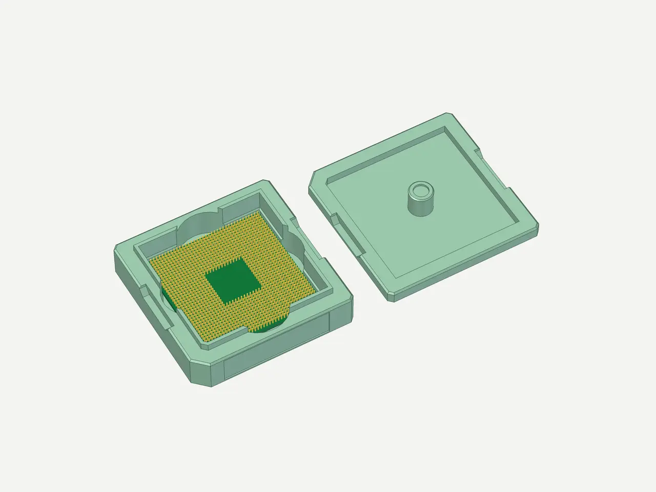AMD AM4 CPU Case – Pin-Safe Storage Box (all AM4 CPUs) — modelo 3D