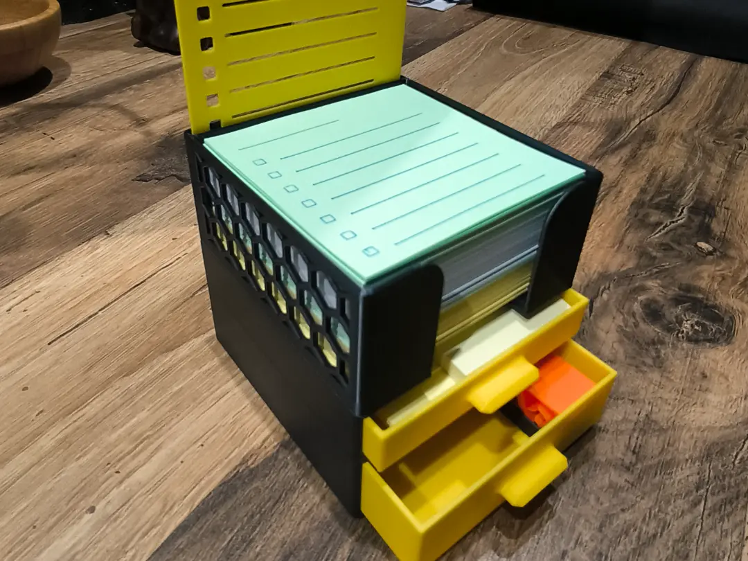 note cards box with stackable drawers — modelo 3D