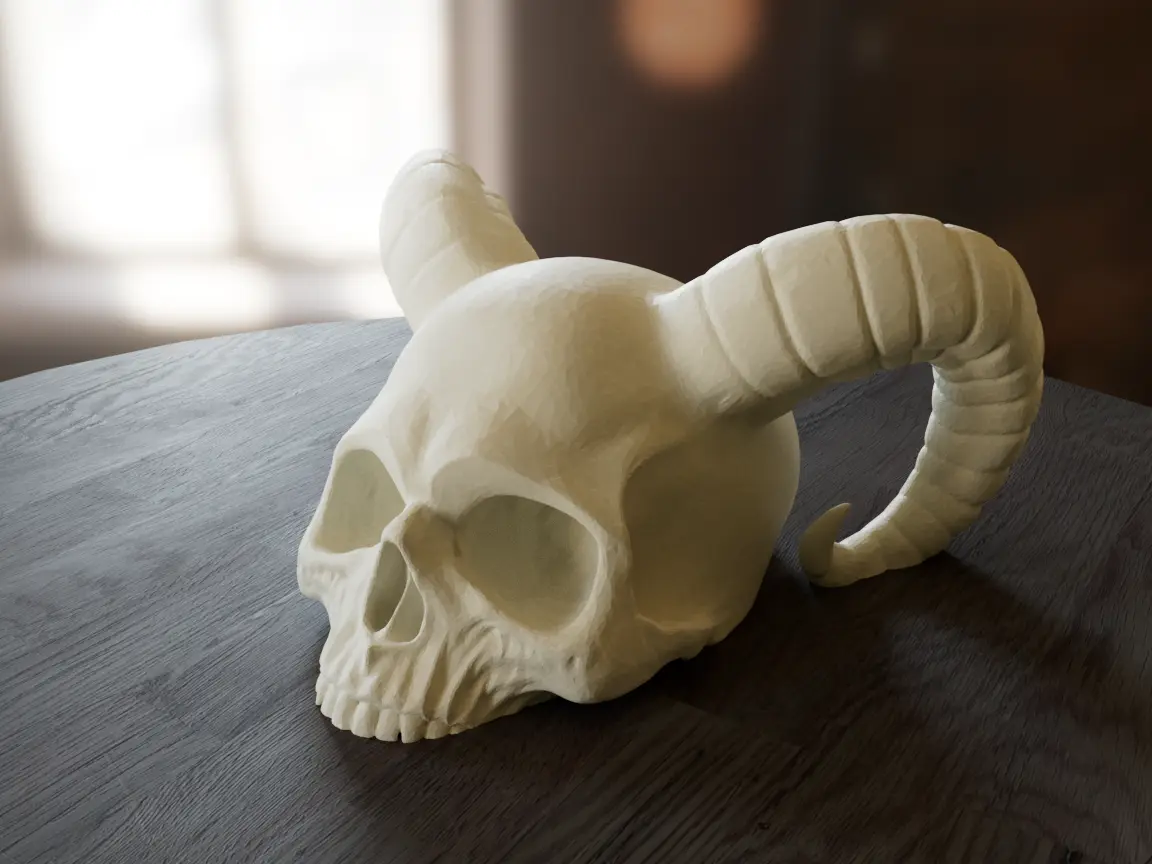 Horned Skull Lamp | Demon Skull | Skull with Horns — modelo 3D