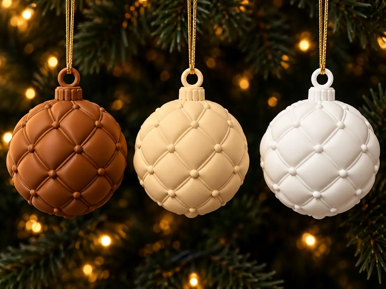 Quilted Elegance Christmas Baubles — modelo 3D
