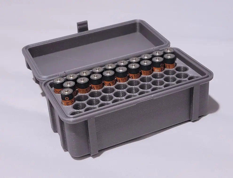 48 AAA Battery Holder - Rugged Box — modelo 3D