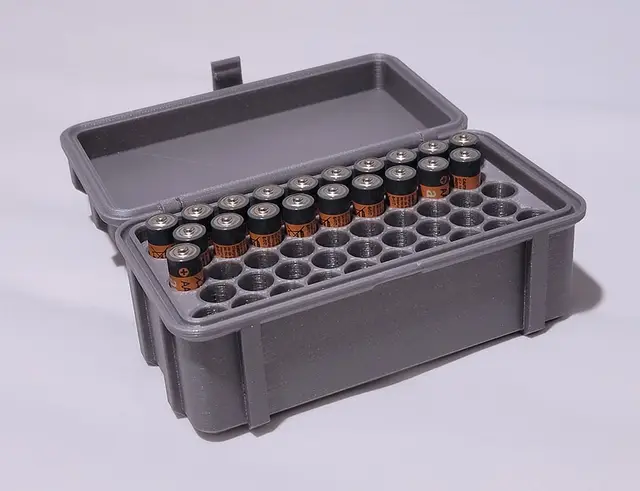 48 AAA Battery Holder - Rugged Box — modelo 3D