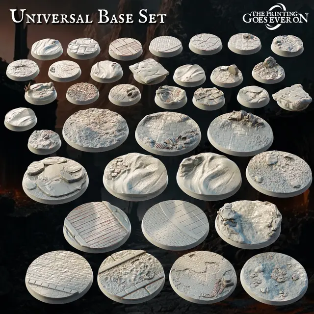 Universal Base Set - 55 Bases - Presupported and Supportless — modelo 3D