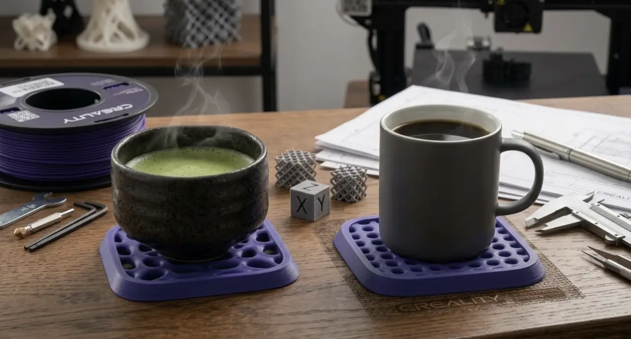 Organic & Grid Coasters | Drink Coasters — modelo 3D