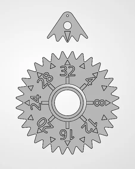 This is a 32 index gear and pawl for an Ultratec faceting machine. — modelo 3D