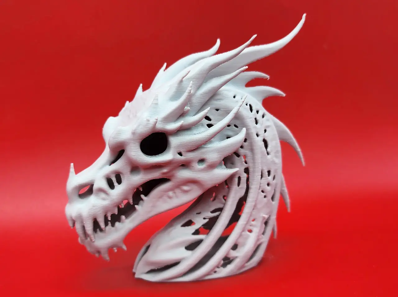 Skeletal Dragon Head Sculpture — modelo 3D
