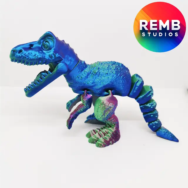 Flexi T-Rex Dinosaur | Articulated Trex NO support — modelo 3D