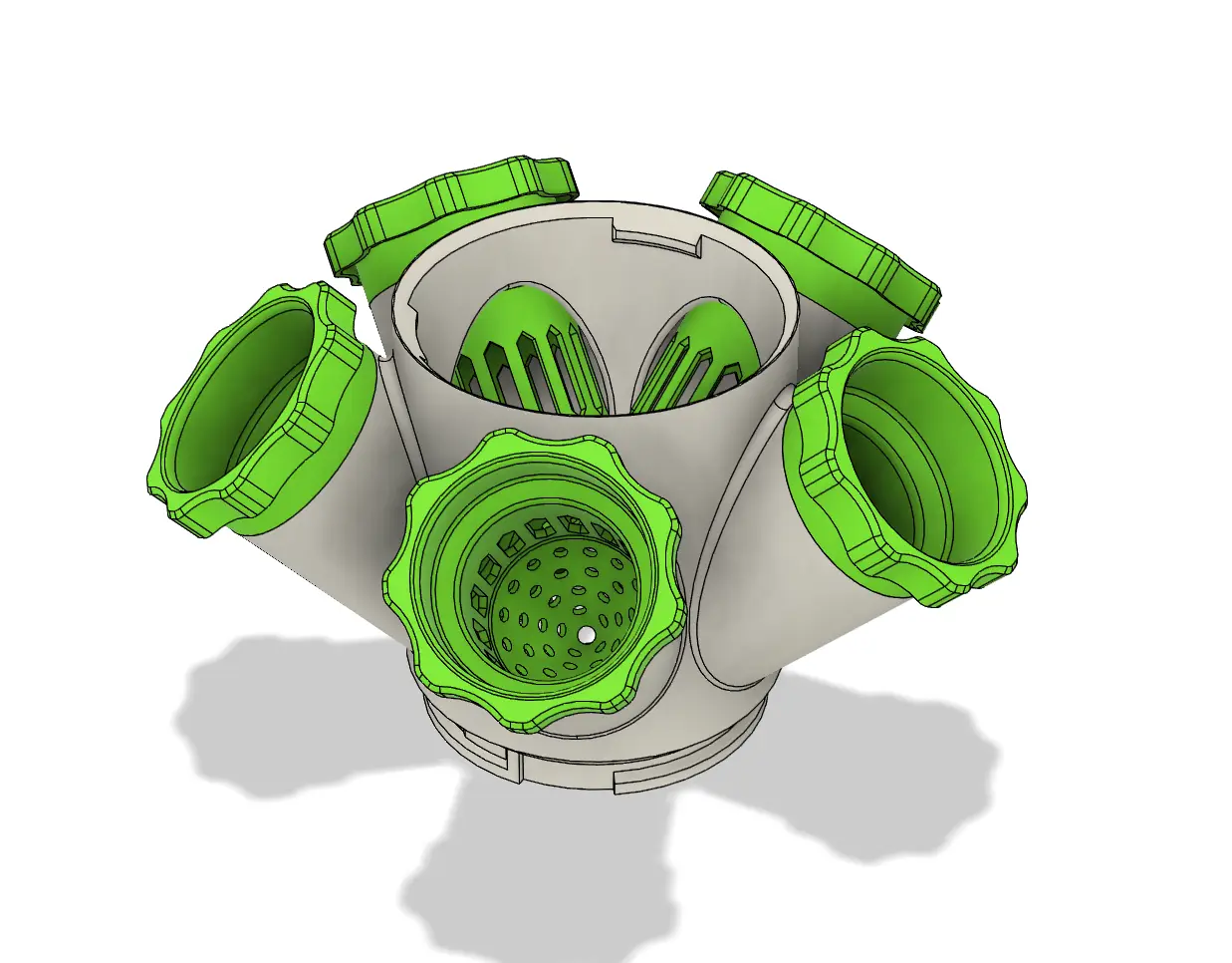 Modular Hydroponic Tower Garden (better 5-way pot and module) — modelo 3D