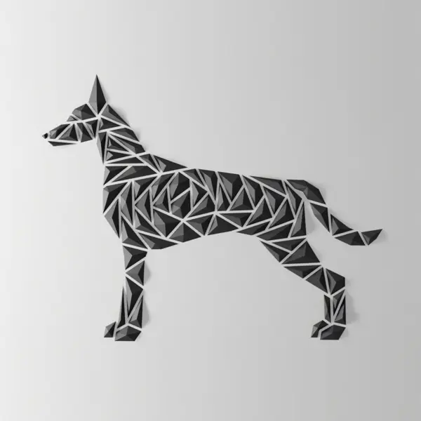 Geometric dog wall art - “Malinois style” — modelo 3D