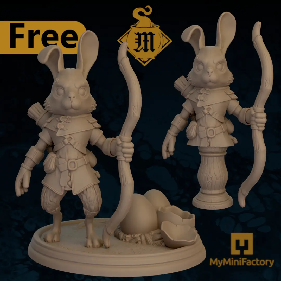 Rabbit Folk Ranger with Base-32mm&72mmScale & 72mmScale Bust — modelo 3D