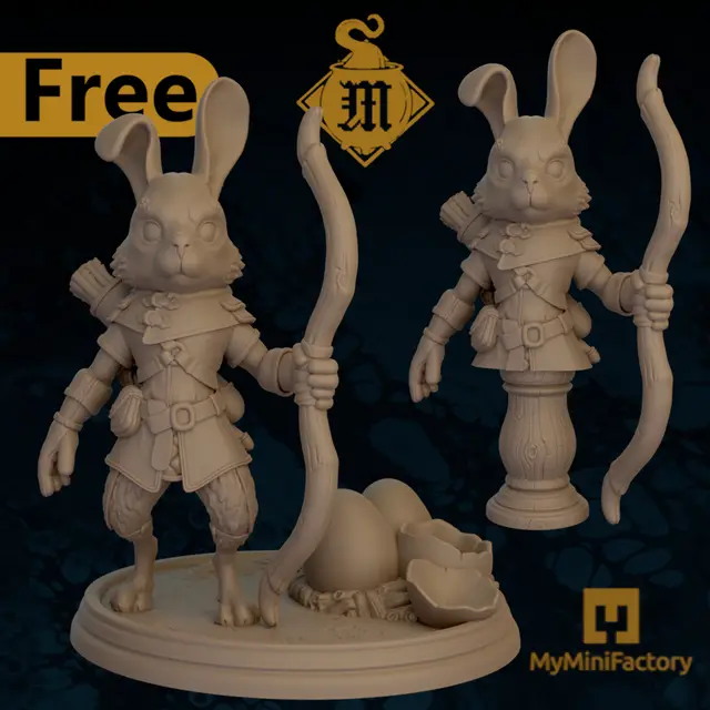 Rabbit Folk Ranger with Base-32mm&72mmScale & 72mmScale Bust — modelo 3D