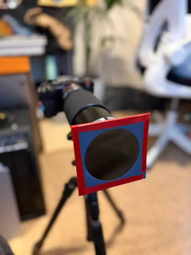 ø77 Slip-On Solar Filter Cell for Camera lens (Baader AstroSolar / OD5 film) — modelo 3D