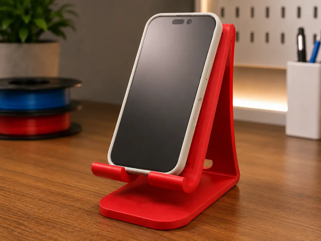 Modern Phone Stand with Charging Cable Access V2 — modelo 3D