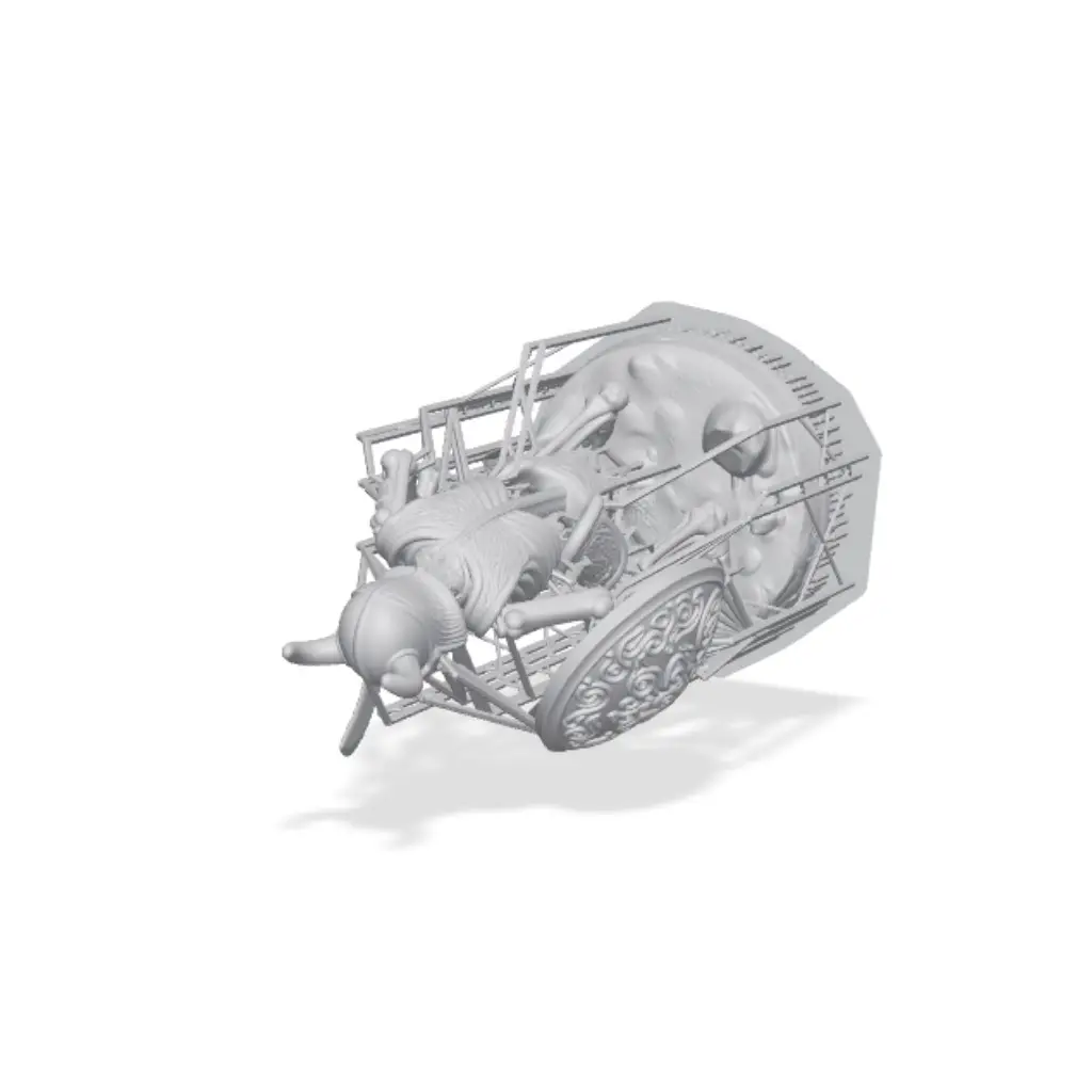 Oriental Skeleton Warrior Sword and Shield Fantasy Miniature — modelo 3D