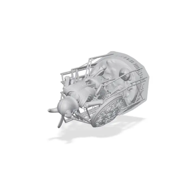 Oriental Skeleton Warrior Sword and Shield Fantasy Miniature — modelo 3D