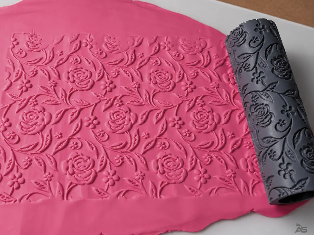 AS-R091-S – Rose Vine Garden Pattern Rollers — modelo 3D