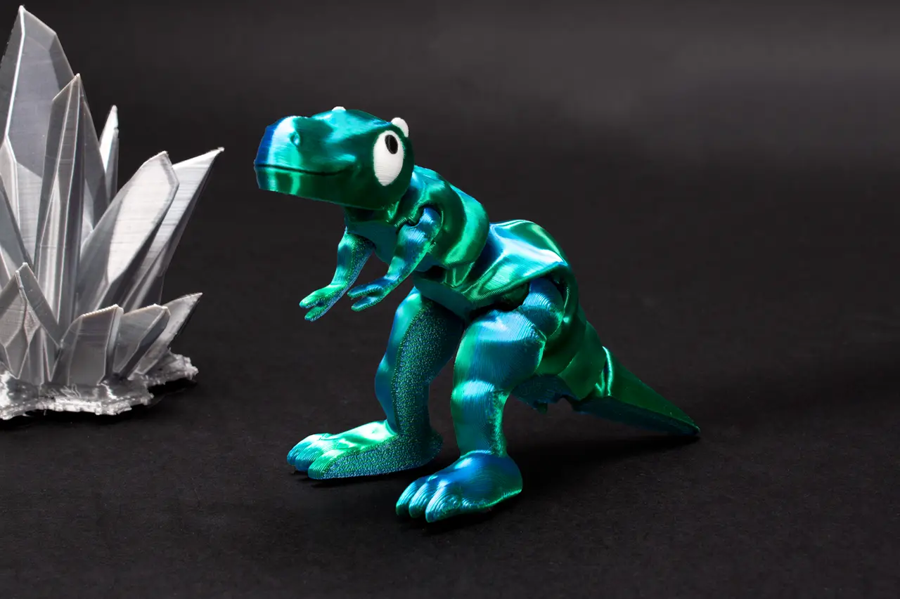 Cute tiny T-Rex - Flexible - Print in Place - No Supports — modelo 3D