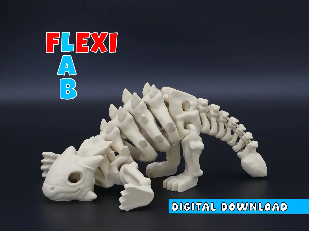 Flexi Dino Skelett Ankylosaurus Skeleton Dinosaur — modelo 3D