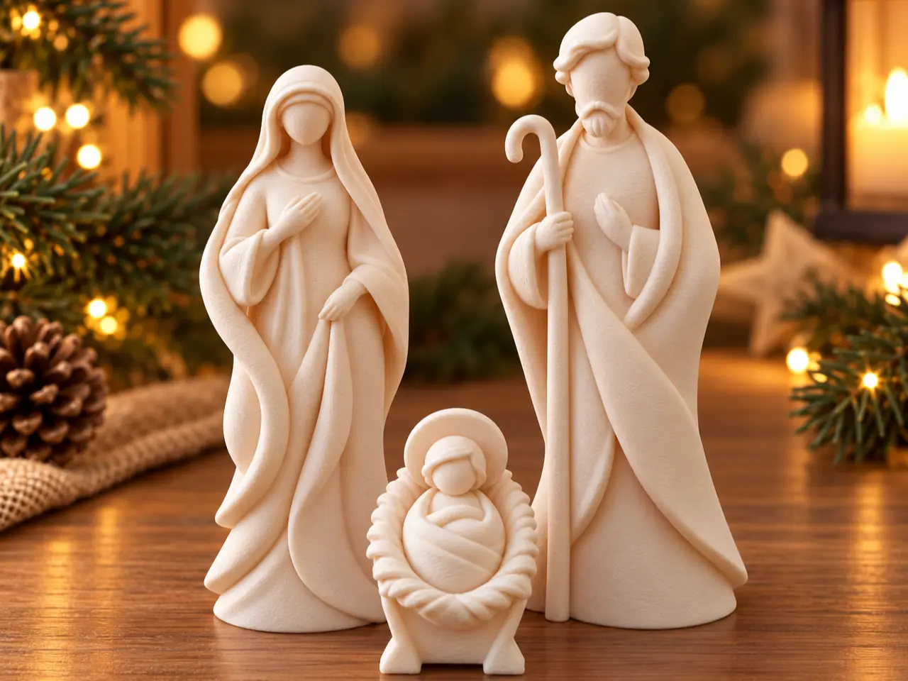 Minimalist Nativity Set –Mary, Joseph & Baby Jesus — modelo 3D