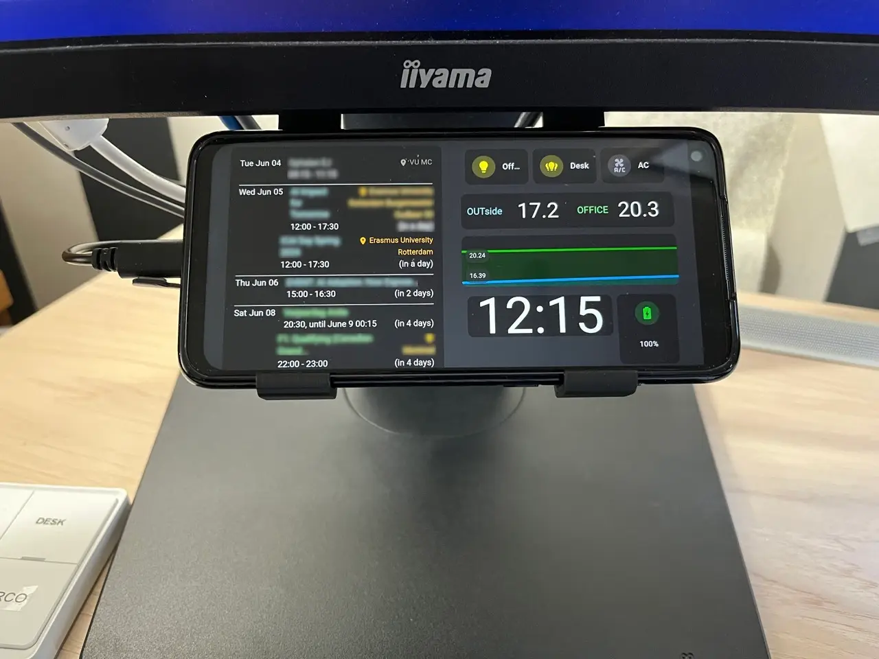 Phone holder/bracket for monitor — modelo 3D
