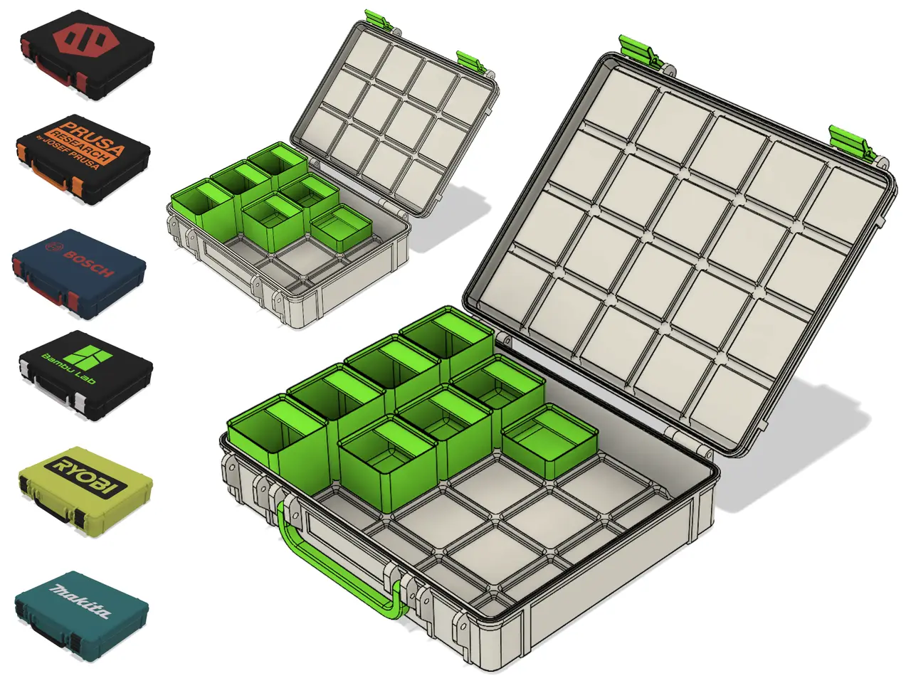 Gridfinity Rugged Case "Light" R3 - 150+ SIZES — modelo 3D
