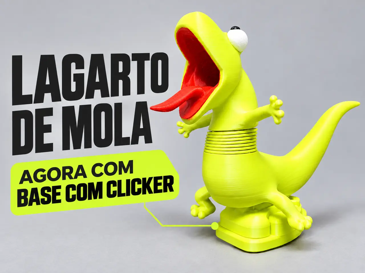 Lagarto de mola com base clicker — Remix — modelo 3D