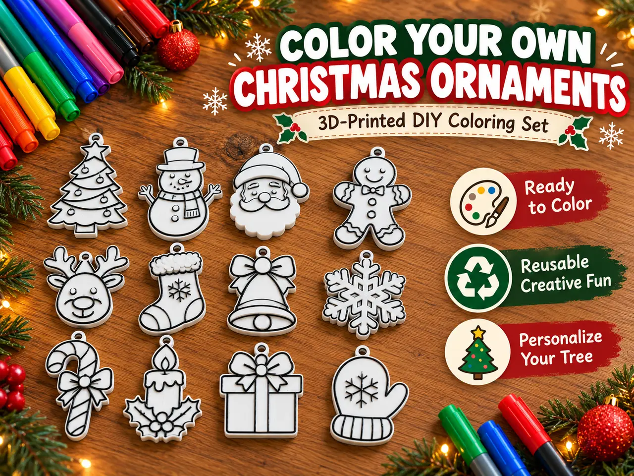 Color Your Own Christmas Ornaments — modelo 3D