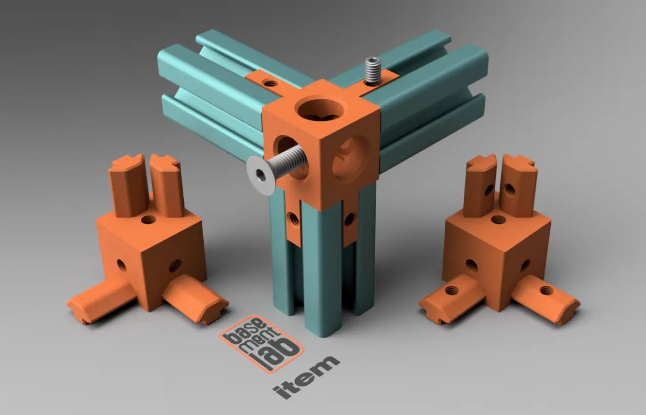 2020 3Ways Connector CUBE Corner Bracket for ITEM 2020 Profile — modelo 3D