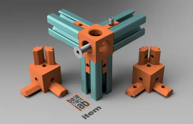 2020 3Ways Connector CUBE Corner Bracket for ITEM 2020 Profile — modelo 3D