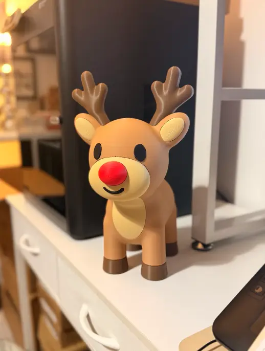 Christmas Chunky Rudolph Reindeer | No AMS Needed — modelo 3D
