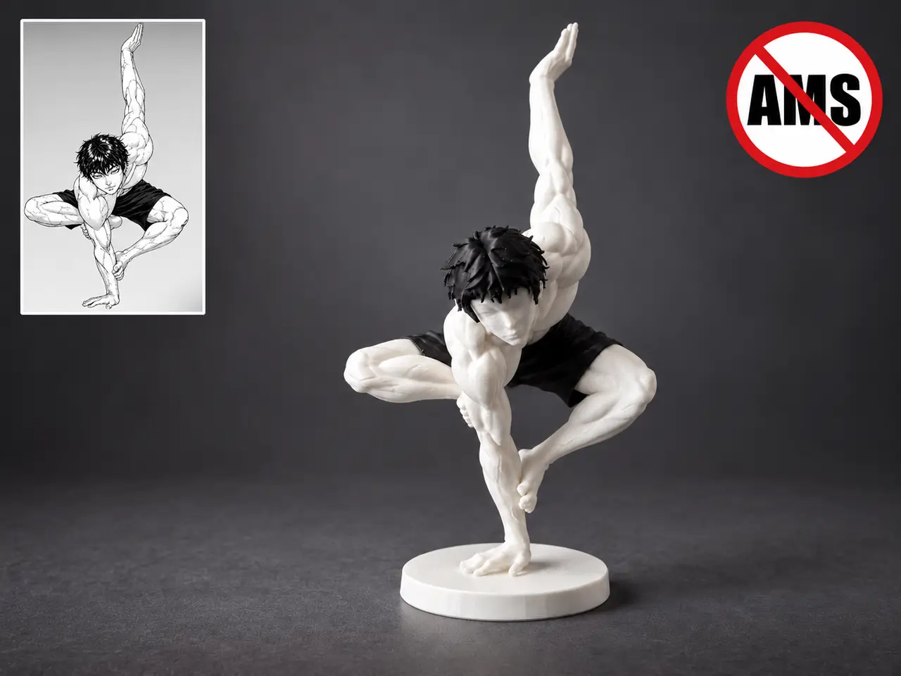 Baki Hanma | One-Arm Handstand Figure | No AMS — modelo 3D