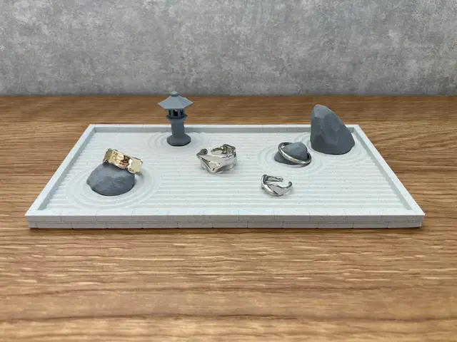 ZEN RIPPLE TRAY – Karesansui Ring Dish (Free Base) — modelo 3D