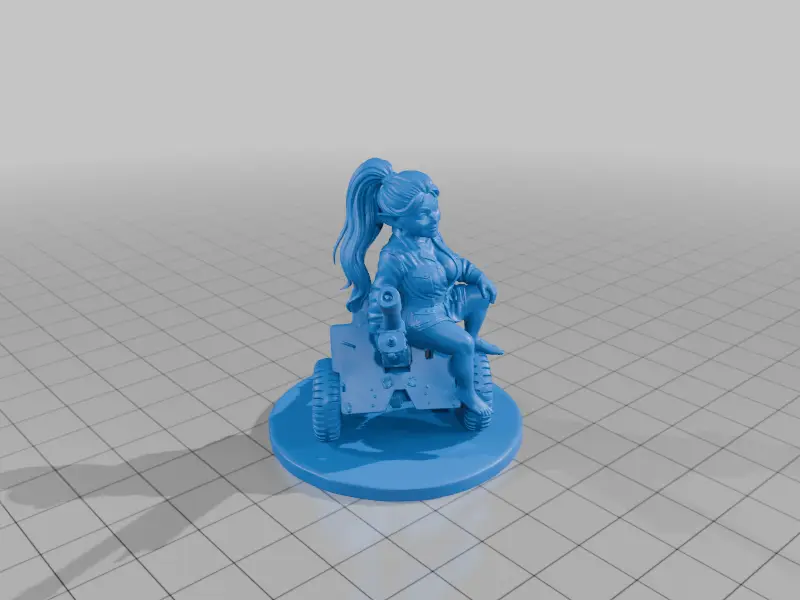 female gnome on 25lb artillery gun — modelo 3D