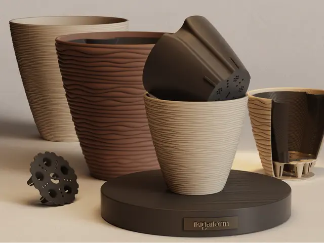 Noon Shadow Wave Self-Watering Planter | Wabi-Sabi — modelo 3D