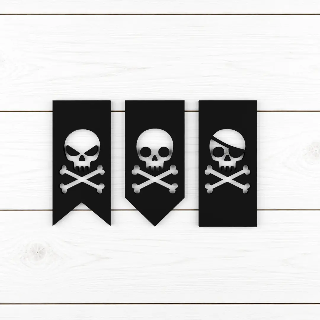 🏴‍☠️ SKULL AND CROSSBONES PIRATE FLAG BUNDLE – PRINT-READY 3D MODELS — modelo 3D