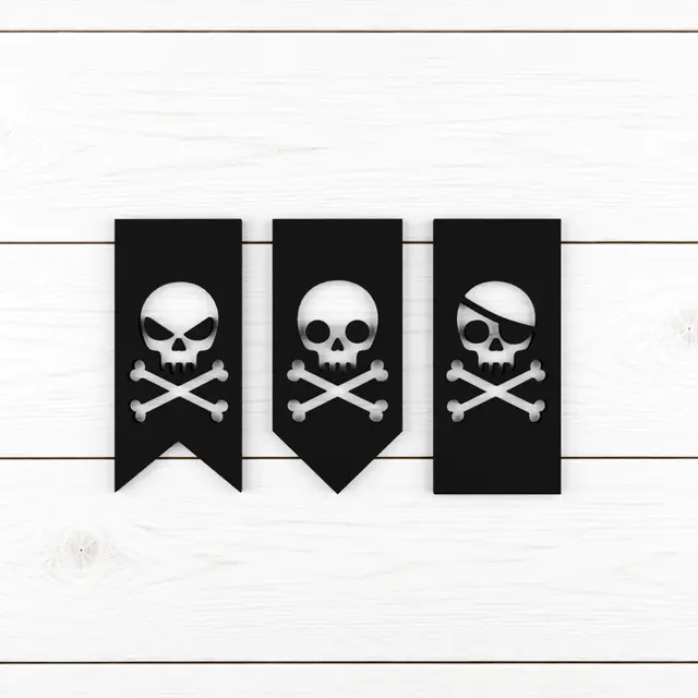 🏴‍☠️ SKULL AND CROSSBONES PIRATE FLAG BUNDLE – PRINT-READY 3D MODELS — modelo 3D