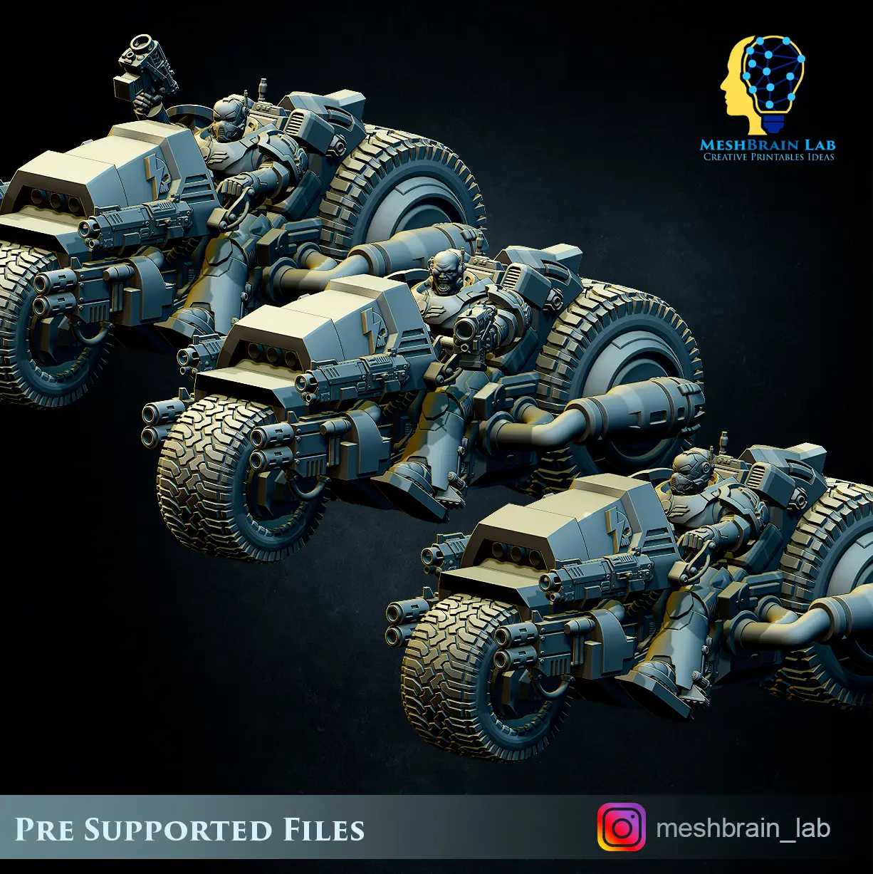 500 Followers! FREE stl Imperial Marines attack bikes — modelo 3D
