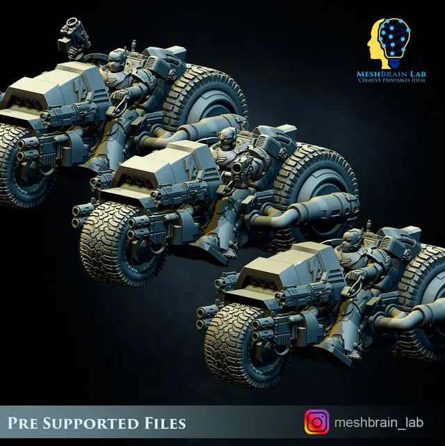 500 Followers! FREE stl Imperial Marines attack bikes — modelo 3D